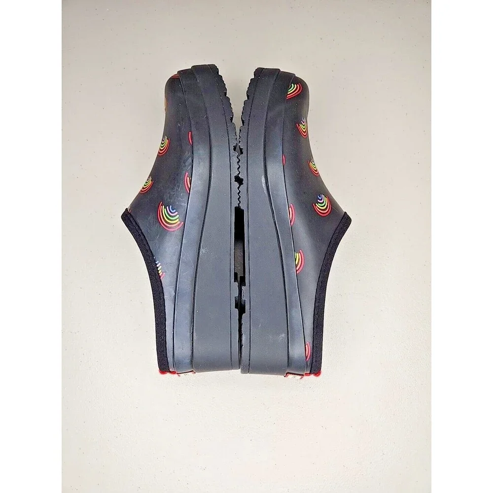 Nwb Hunter Women's Original Waterproof Play Mini Rainbow Print Clogs Size 8 - Picture 7 of 12